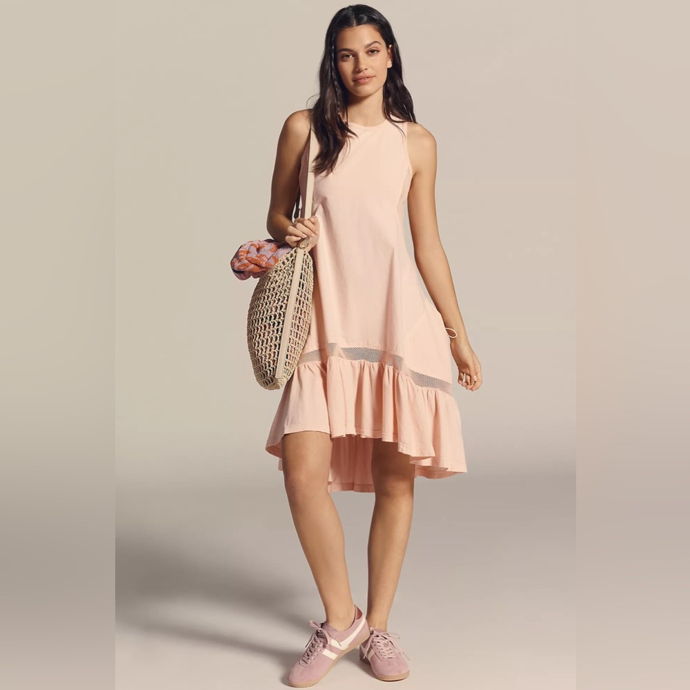 ANTHROPOLOGIE Daily Practice Hill Up Tiered High-Low Midi Dress NWT Size Small